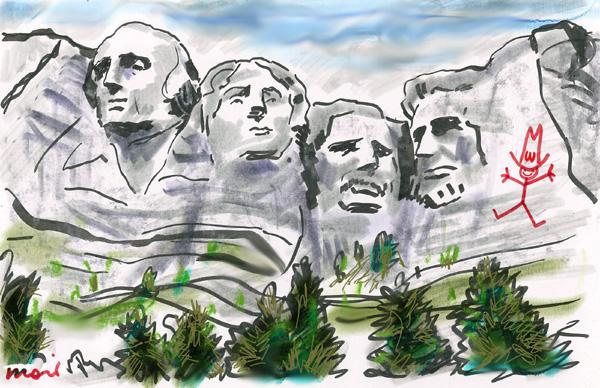 Cartoon Mount Rushmore